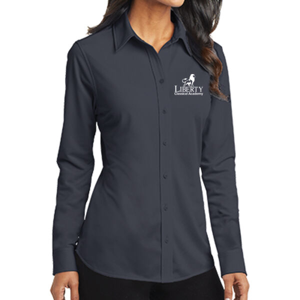 Port Authority® Ladies Dimension Knit Dress Shirt - Embroidered Logo Thumbnail