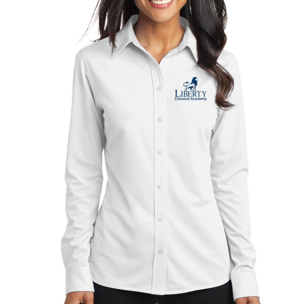 Port Authority® Ladies Dimension Knit Dress Shirt - Embroidered Logo Thumbnail