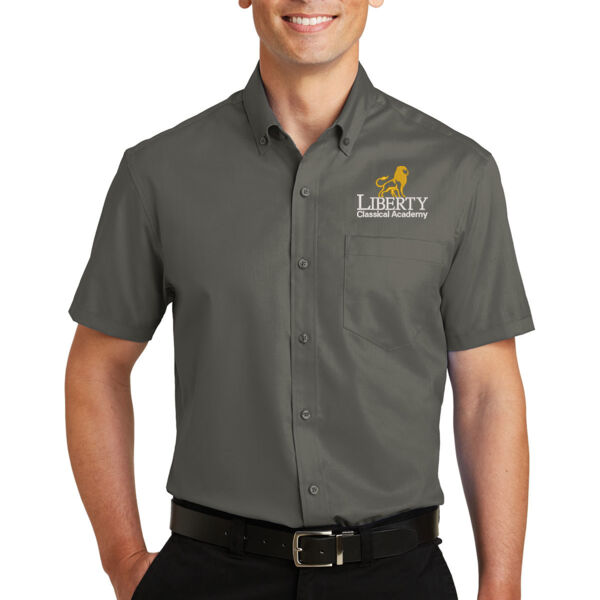 Port Authority® Short Sleeve SuperPro™ Twill Shirt - Embroidered Logo Thumbnail
