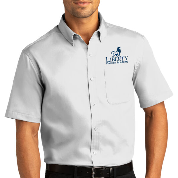 Port Authority® Short Sleeve SuperPro React™Twill Shirt - Embroidered Logo Thumbnail