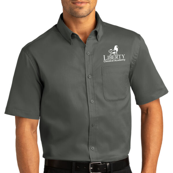Port Authority® Short Sleeve SuperPro React™Twill Shirt - Embroidered Logo Thumbnail