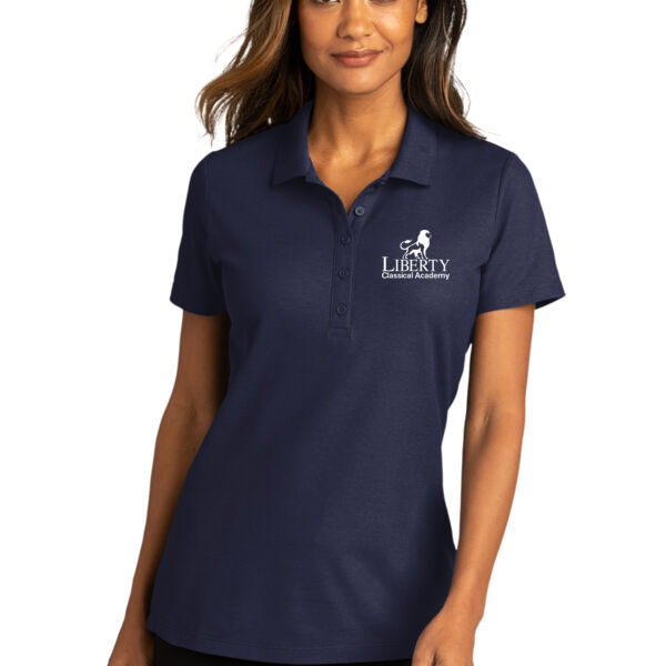 Port Authority® Ladies SuperPro React™ Polo - Embroidered Logo Thumbnail