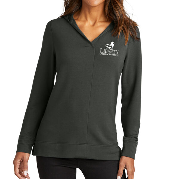 Port Authority® Ladies Microterry Pullover Hoodie - Embroidered Logo Thumbnail