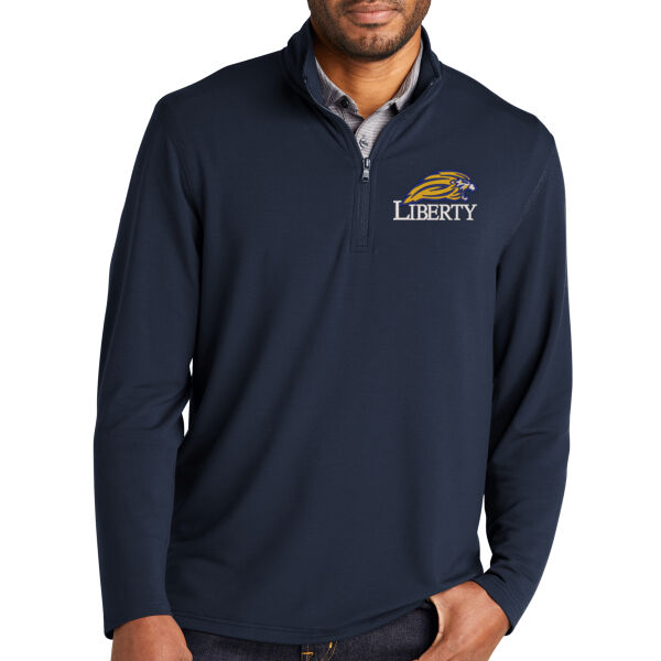Port Authority® Microterry 1/4-Zip Pullover - Embroidered Logo Thumbnail