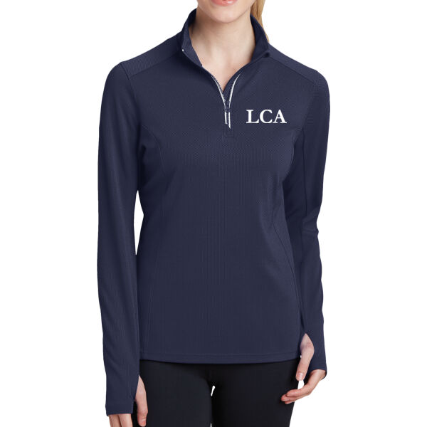 Sport-Tek® Ladies Sport-Wick® Textured 1/4-Zip Pullover - Printed Logo Thumbnail