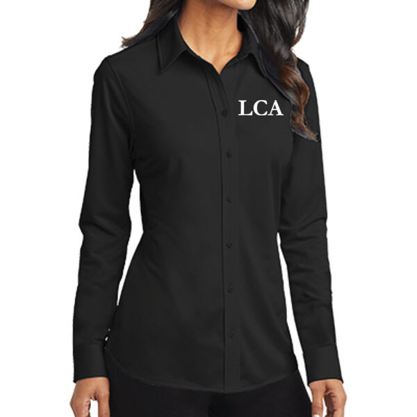 Port Authority® Ladies Dimension Knit Dress Shirt - Embroidered Logo Thumbnail