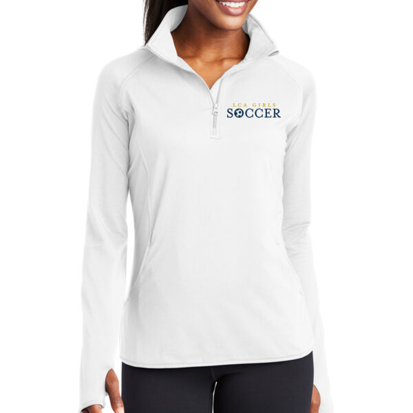Sport-Tek® Ladies Sport-Wick® Stretch 1/4-Zip Pullover - Embroidered Logo Thumbnail