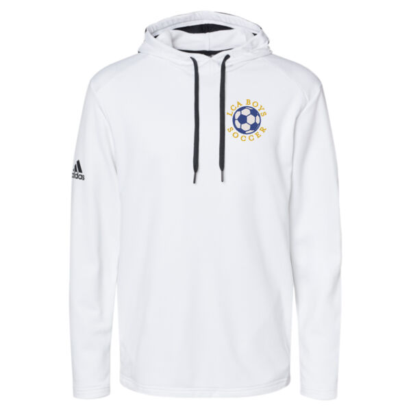 Adidas - Textured Mixed Media Hooded Sweatshirt - Embroidered Logo Thumbnail