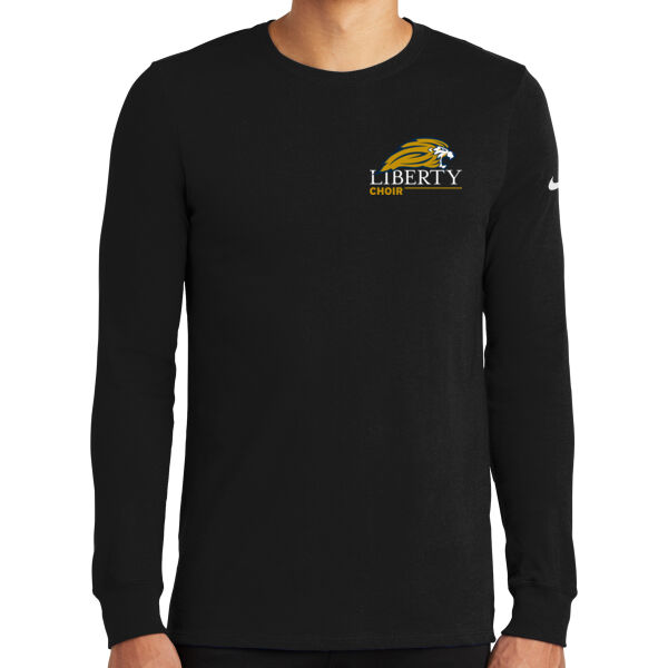 Nike Dri-FIT Cotton/Poly Long Sleeve tee - Printed Logo Thumbnail