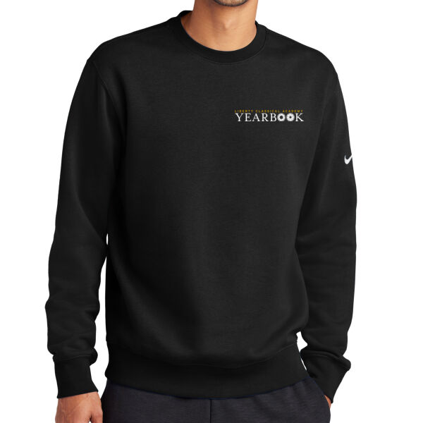 Nike Club Fleece Sleeve Swoosh Crew - Printed Logo Thumbnail