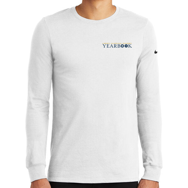 Nike Dri-FIT Cotton/Poly Long Sleeve tee - Printed Logo Thumbnail