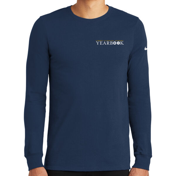 Nike Dri-FIT Cotton/Poly Long Sleeve tee - Printed Logo Thumbnail
