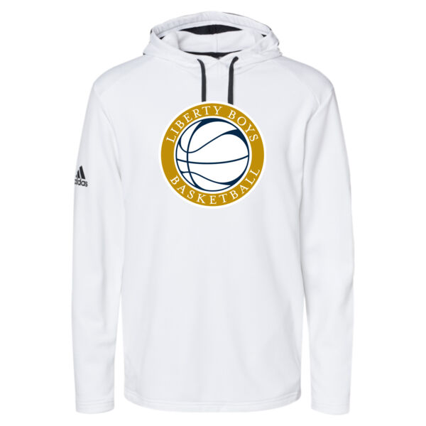 Adidas - Textured Mixed Media Hooded Sweatshirt - Printed Logo Thumbnail