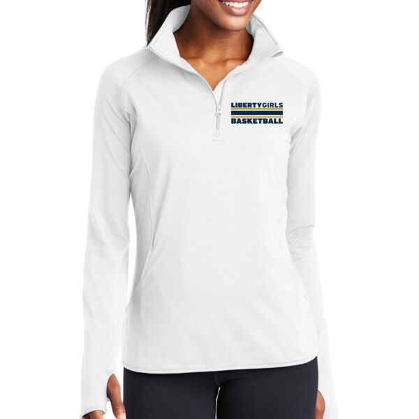 Sport-Tek® Ladies Sport-Wick® Stretch 1/4-Zip Pullover - Embroidered Logo Thumbnail