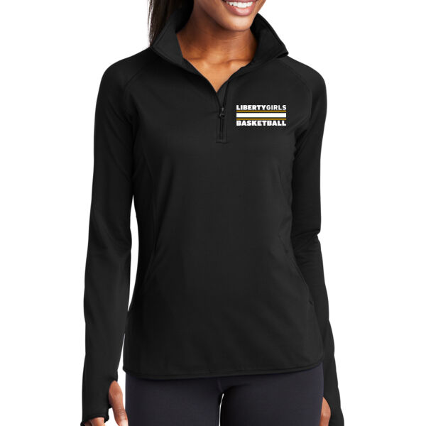 Sport-Tek® Ladies Sport-Wick® Stretch 1/4-Zip Pullover - Embroidered Logo Thumbnail
