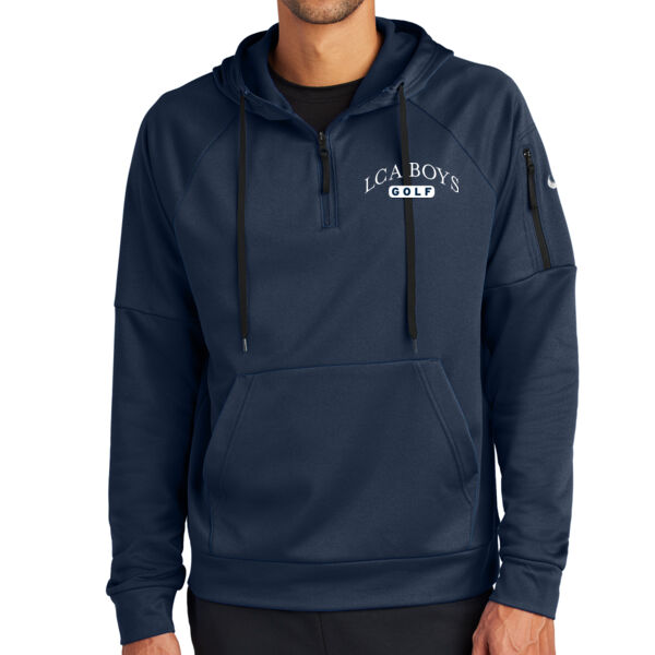 Nike Therma-FIT Pocket 1/4-Zip Fleece Hoodie - Embroidered Logo Thumbnail
