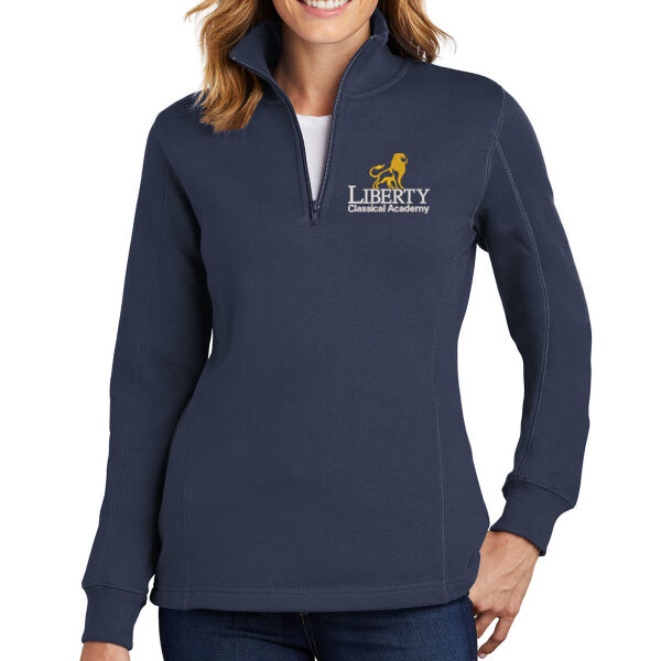 Sport-Tek Women's 1/4 Zip Sweatshirt - Embroidered Logo Thumbnail