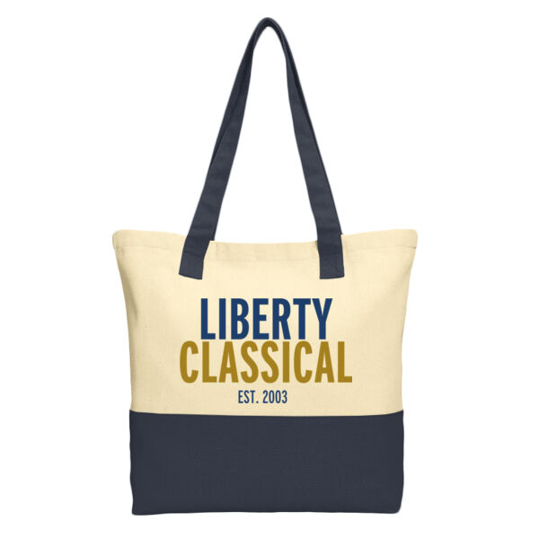 Port Authority Colorblock Cotton Tote - Printed Logo Thumbnail