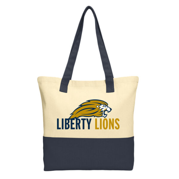 Port Authority Colorblock Cotton Tote - Printed Logo Thumbnail
